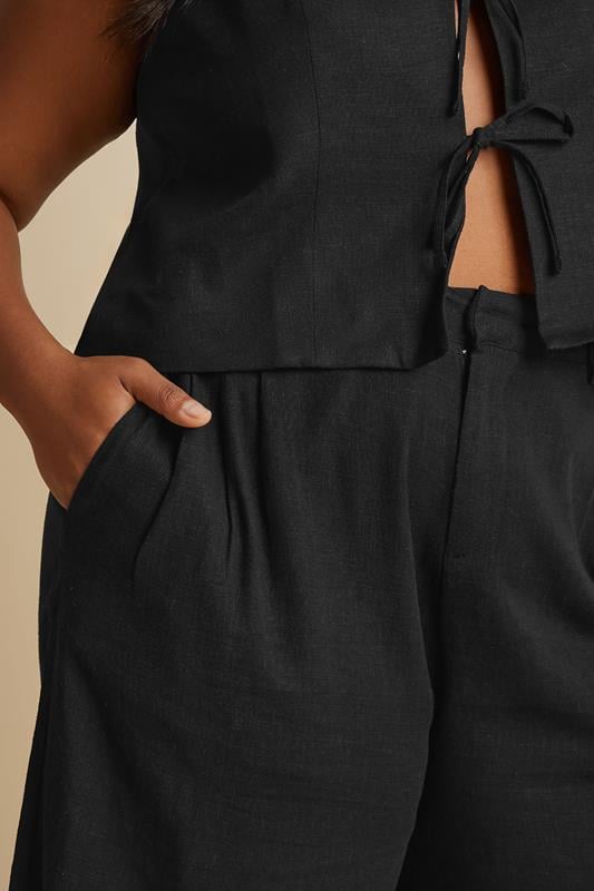 Evans YOURS Curve Black Linen Bermuda Shorts