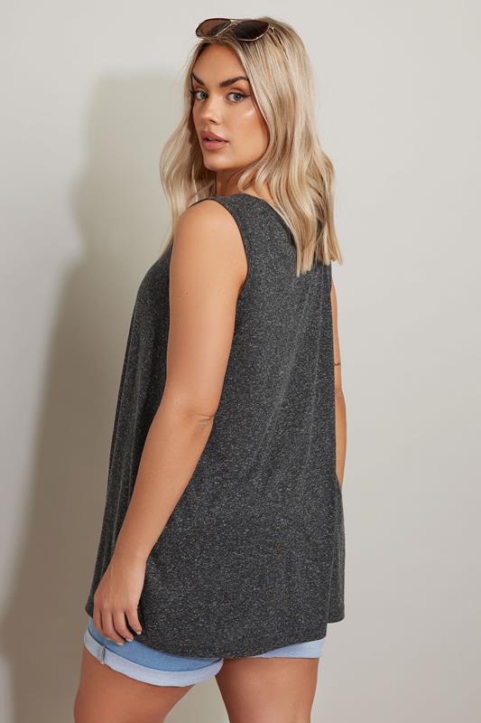 Evans YOURS Curve Black Linen Vest Top