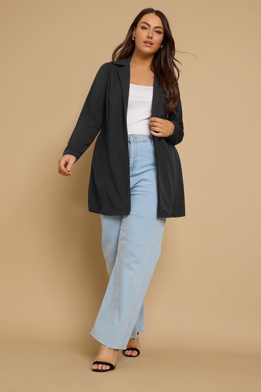 Evans YOURS Curve Black Longline Blazer