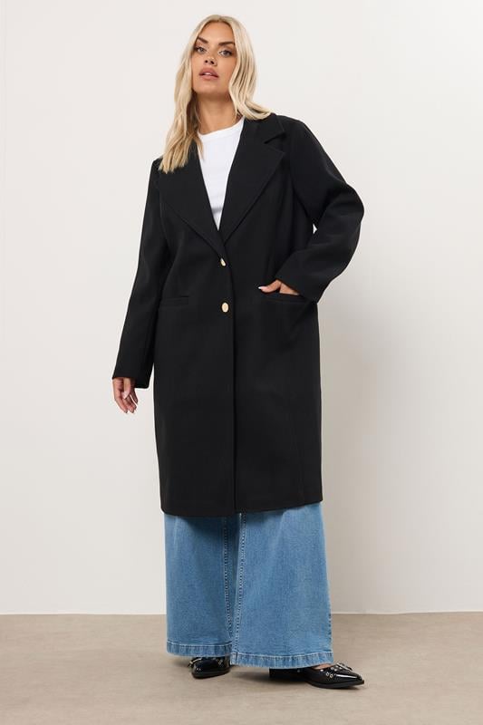 Evans YOURS Curve Black Longline Formal Coat