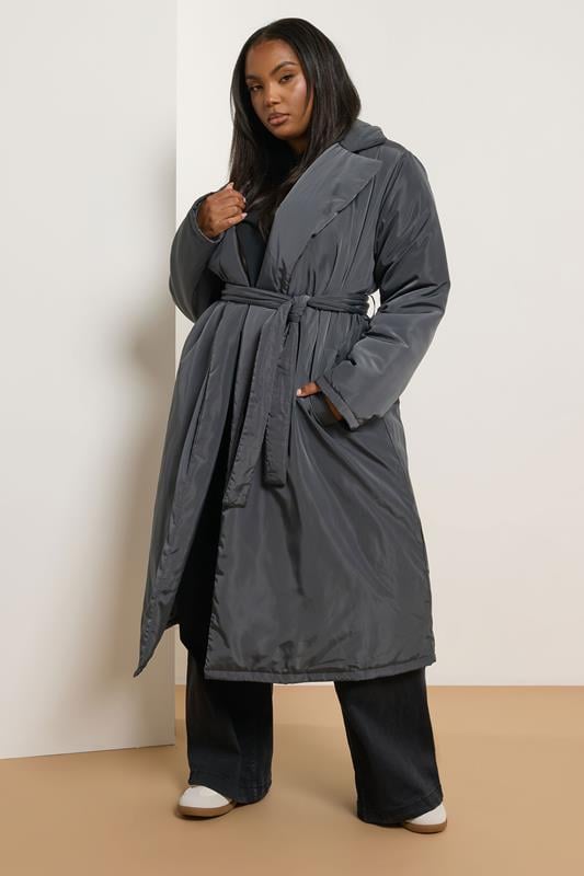 Evans YOURS Curve Black Longline Padded Coat