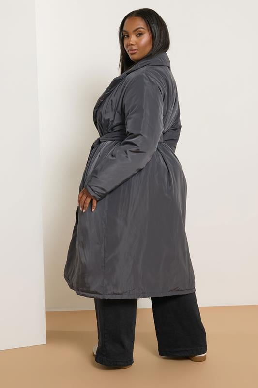 Evans YOURS Curve Black Longline Padded Coat