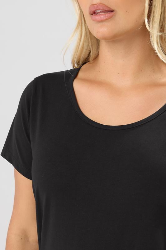 Evans YOURS Curve Black Longline T-Shirt