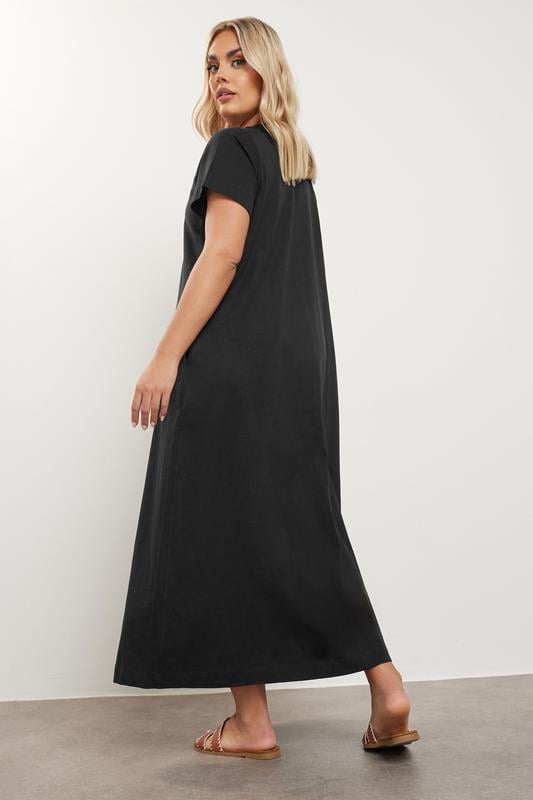 Evans YOURS Curve Black Midaxi T-Shirt Dress