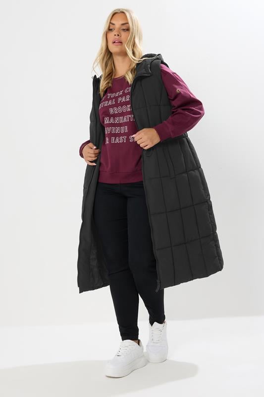 evans YOURS Curve Black Midi Gilet