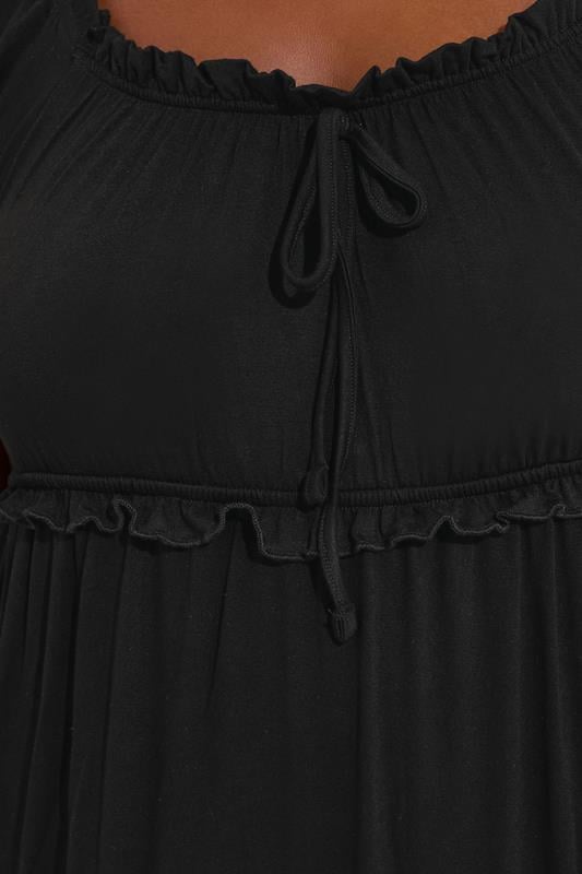 Evans YOURS Curve Black Milkmaid Maxi Dress