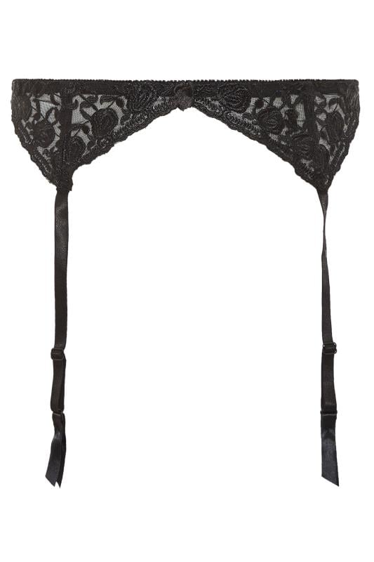 Evans YOURS Curve Black Narrow Lace Suspender Belt