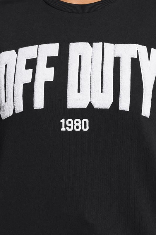 Evans YOURS Curve Black 'Off Duty' Slogan Sweatshirt