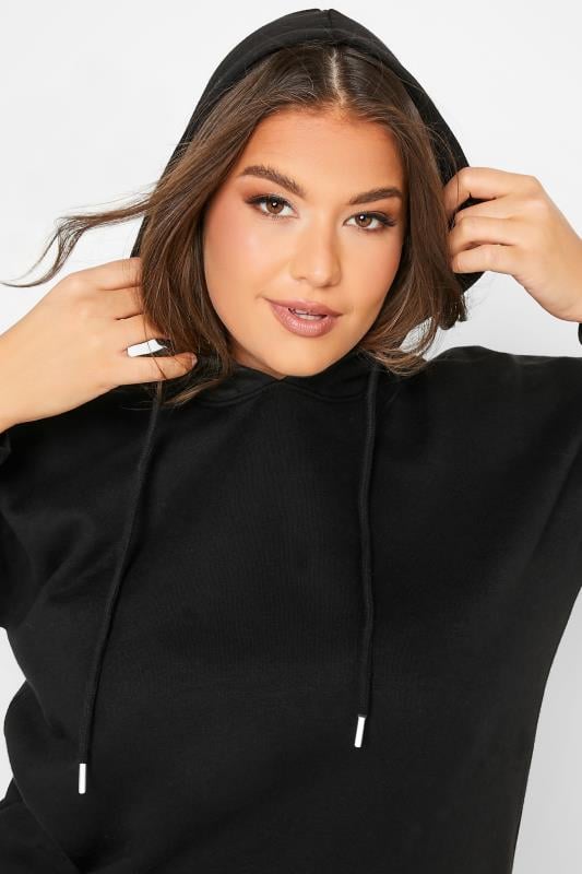 Evans YOURS Curve Black Overhead Hoodie