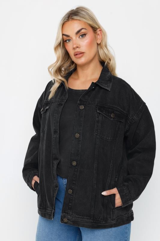 evans YOURS Curve Black Oversized Jacket