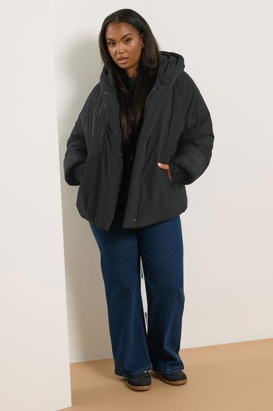 Evans YOURS Curve Black Padded Coat
