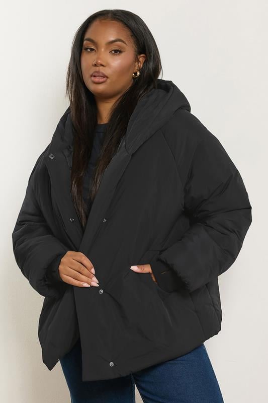 evans YOURS Curve Black Padded Coat
