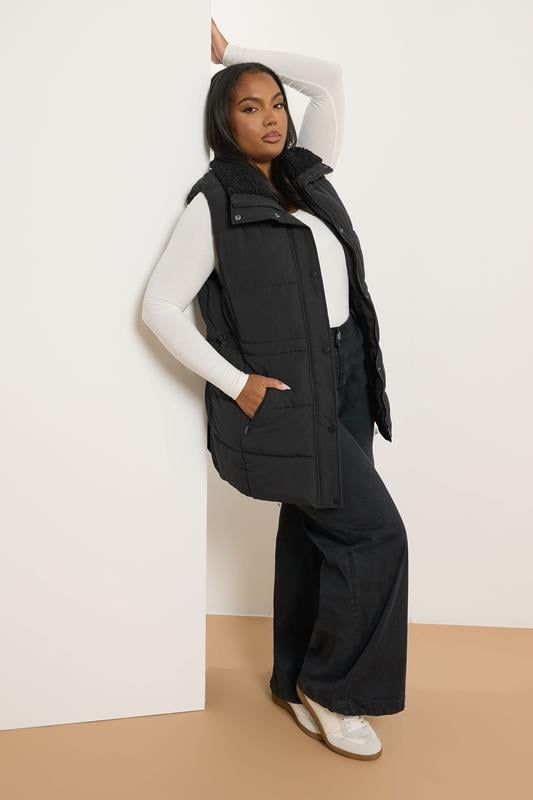 Evans YOURS Curve Black Padded Gilet