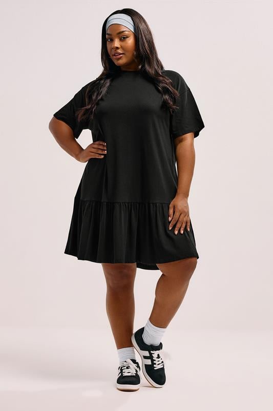 Evans YOURS Curve Black Peplum Mini Dress