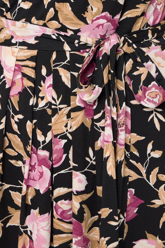 Evans YOURS Curve Black & Pink Floral Maxi Dress