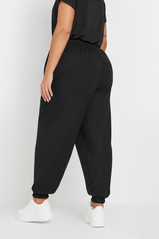 Evans YOURS Curve Black Pleat Front Cuffed Joggers