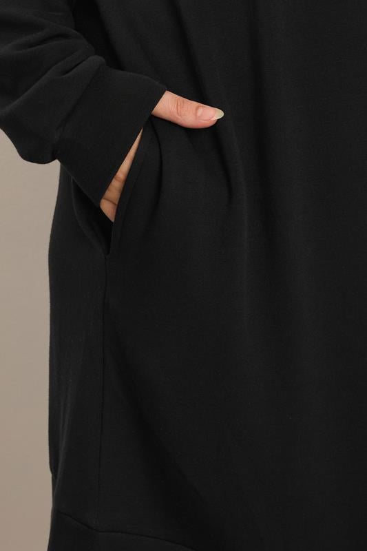 Evans YOURS Curve Black Pocket Sweatshirt Dress
