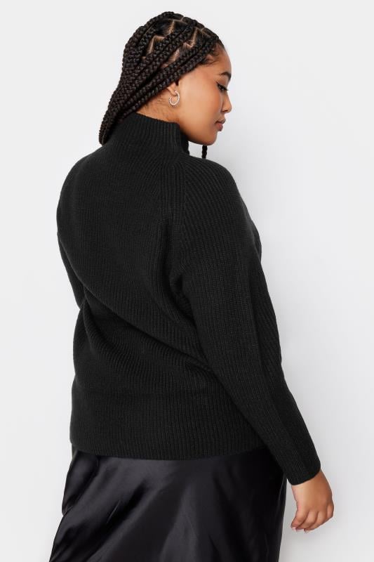 Evans YOURS Curve Black Ribbed Knitted Jumper
