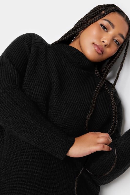Evans YOURS Curve Black Ribbed Knitted Jumper