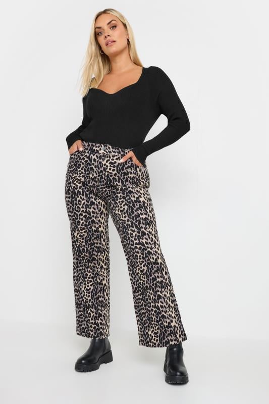 Evans YOURS Curve Black Ribbed Knitted Top