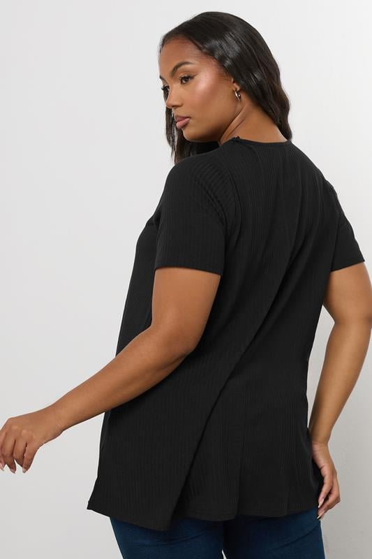 Evans YOURS Curve Black Ribbed Swing Top