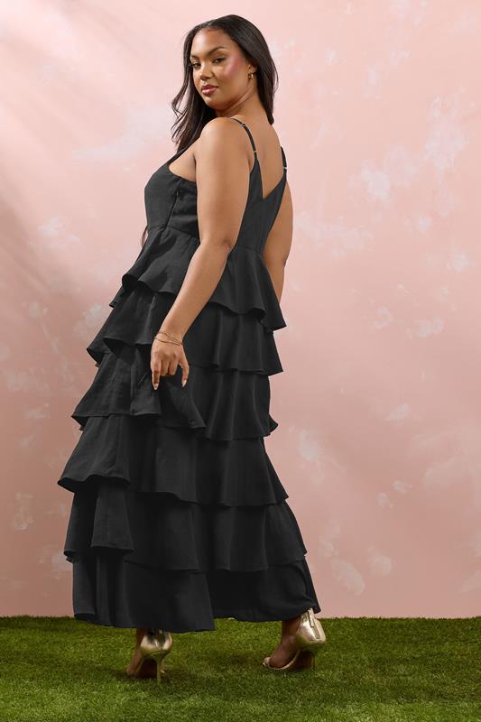 Evans YOURS Curve Black Ruffle Maxi Dress