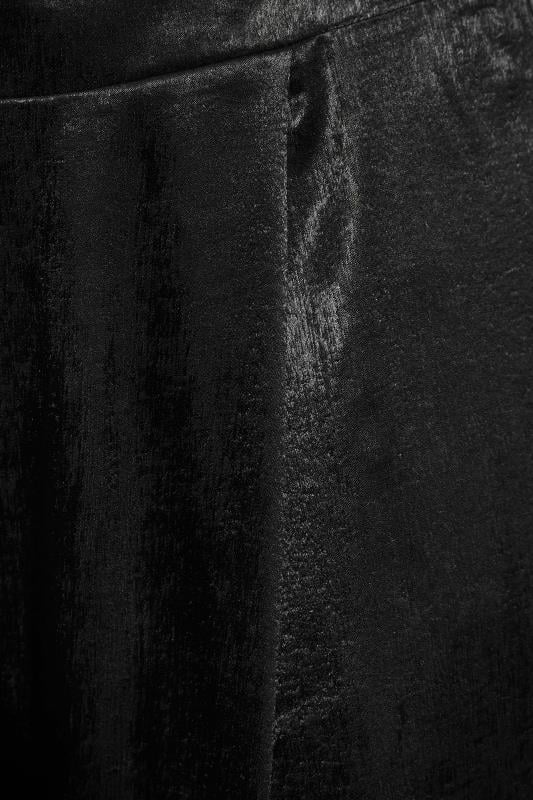 Evans YOURS Curve Black Satin Wide Leg Trousers