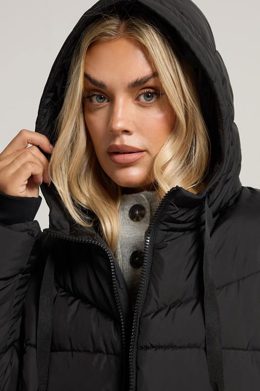 Evans YOURS Curve Black Short Padded Coat