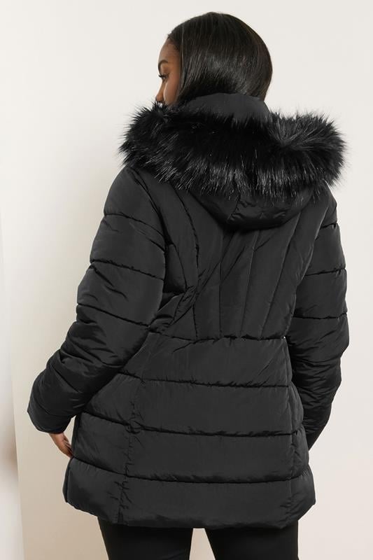 Evans Yours Curve Black Short Puffer Coat