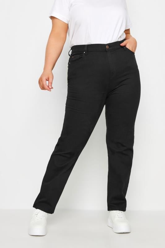 evans YOURS Curve Black Straight Leg RUBY Jeans