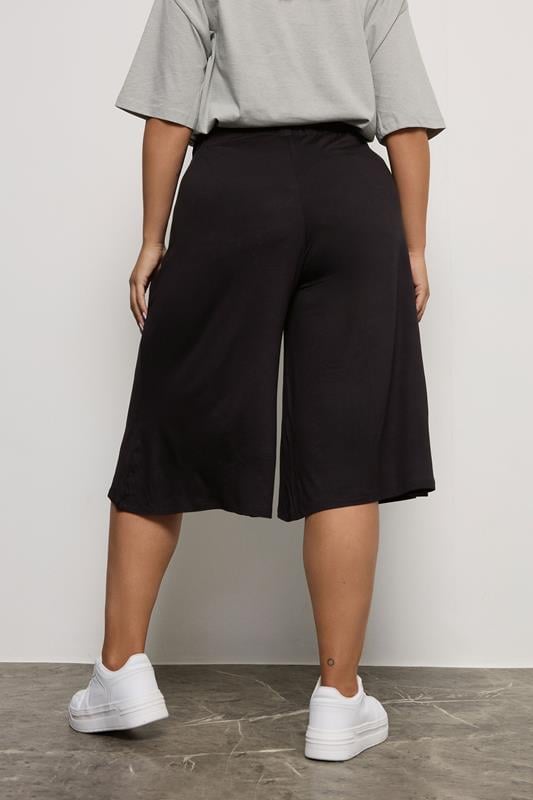 Evans YOURS Curve Black Stretch Jersey Culottes