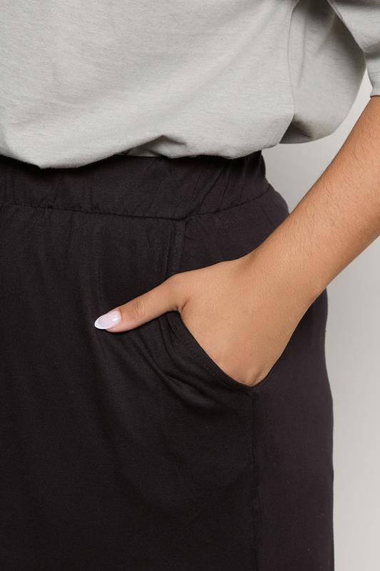 Evans YOURS Curve Black Stretch Jersey Culottes