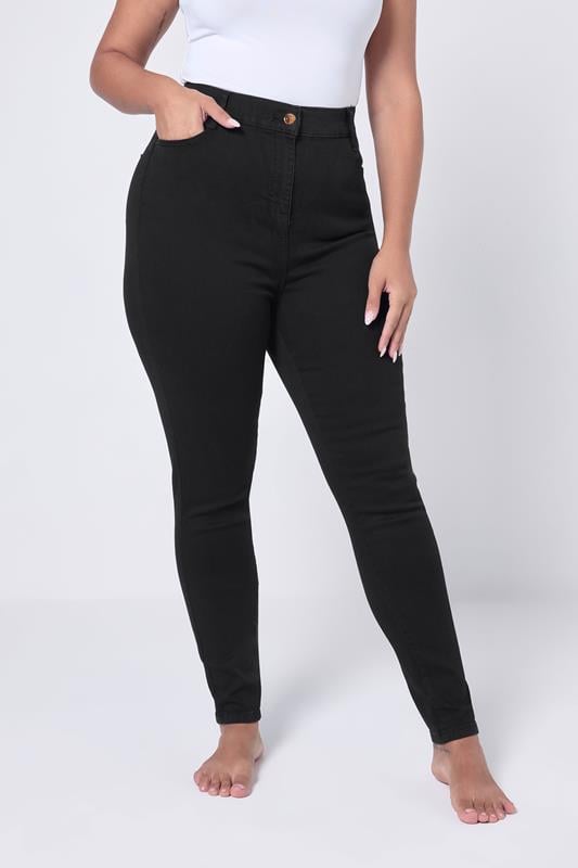 evans YOURS Curve Black Stretch Skinny AVA Jeans
