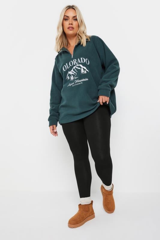 Evans Yours Curve Black Stretch Stirrup Leggings