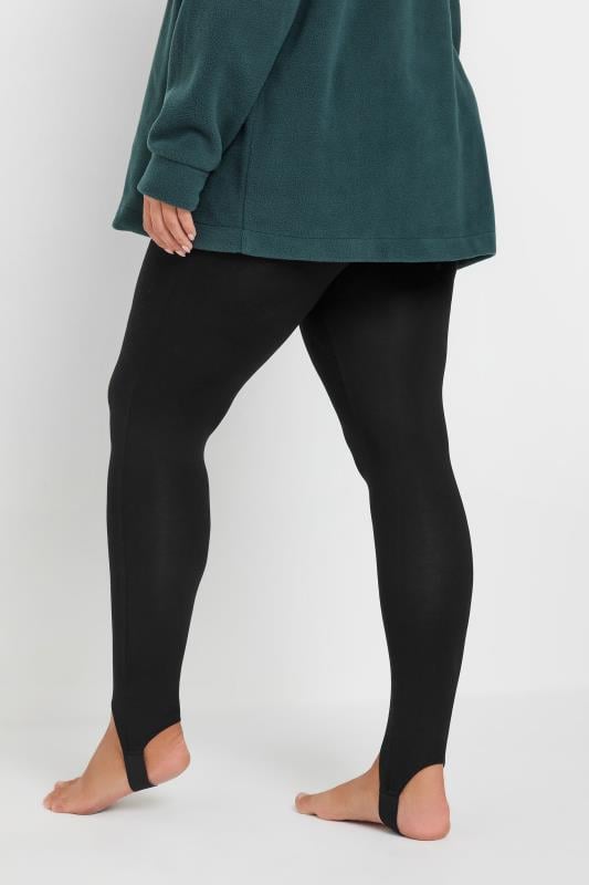 Evans Yours Curve Black Stretch Stirrup Leggings