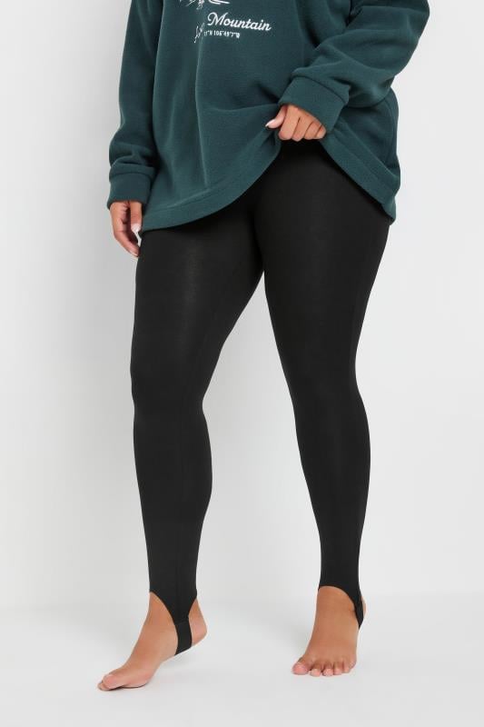 evans Yours Curve Black Stretch Stirrup Leggings