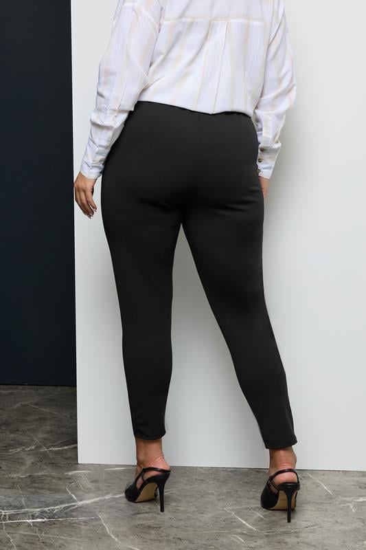 Evans YOURS Curve Black Stretch Tapered Trousers