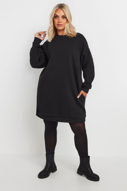 Evans YOURS Curve Black Sweatshirt Dress