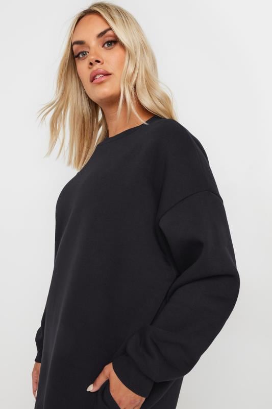 Evans YOURS Curve Black Sweatshirt Dress