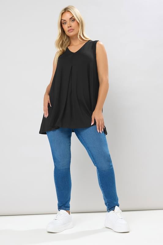 Evans YOURS Curve Black Swing Vest Top