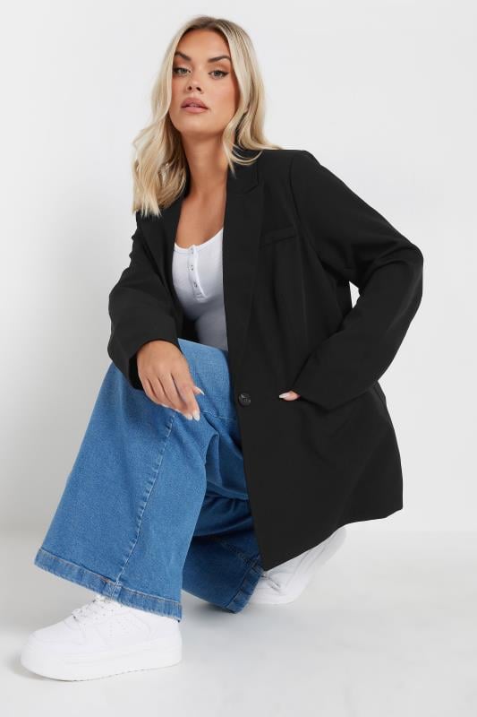 evans YOURS Curve Black Tailored Blazer