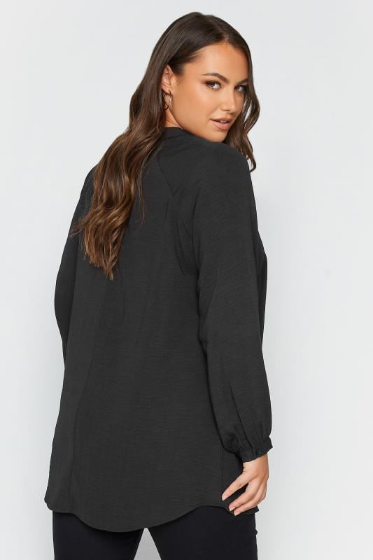 Evans YOURS Curve Black Textured Tunic Shirt