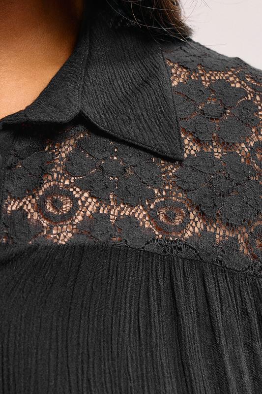 Evans YOURS Curve Black Tiered Lace Shirt