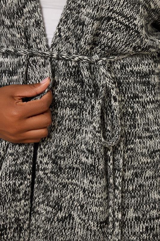 Evans YOURS Curve Black Twist Knit Belted Cardigan