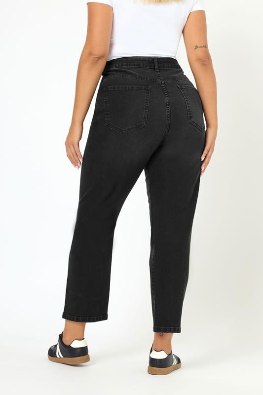 Evans YOURS Curve Black Washed Carrot Leg Jeans