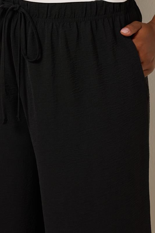 Evans YOURS Curve Black Washed Twill Culottes