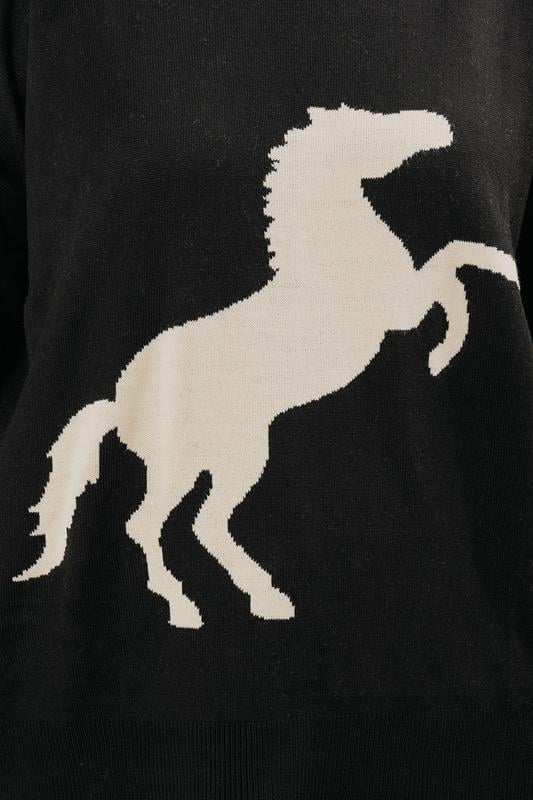 Evans YOURS Curve Black Western Horse Jumper