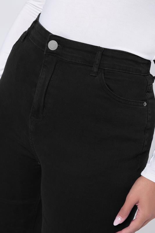 Evans YOURS Curve Black Wide Leg Denim Jeans