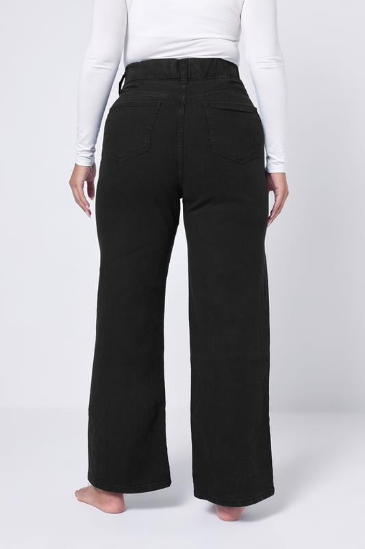 Evans YOURS Curve Black Wide Leg Jeggings