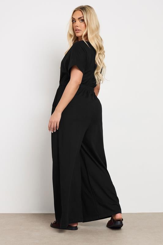 Evans YOURS Curve Black Wide Leg Jumpsuit